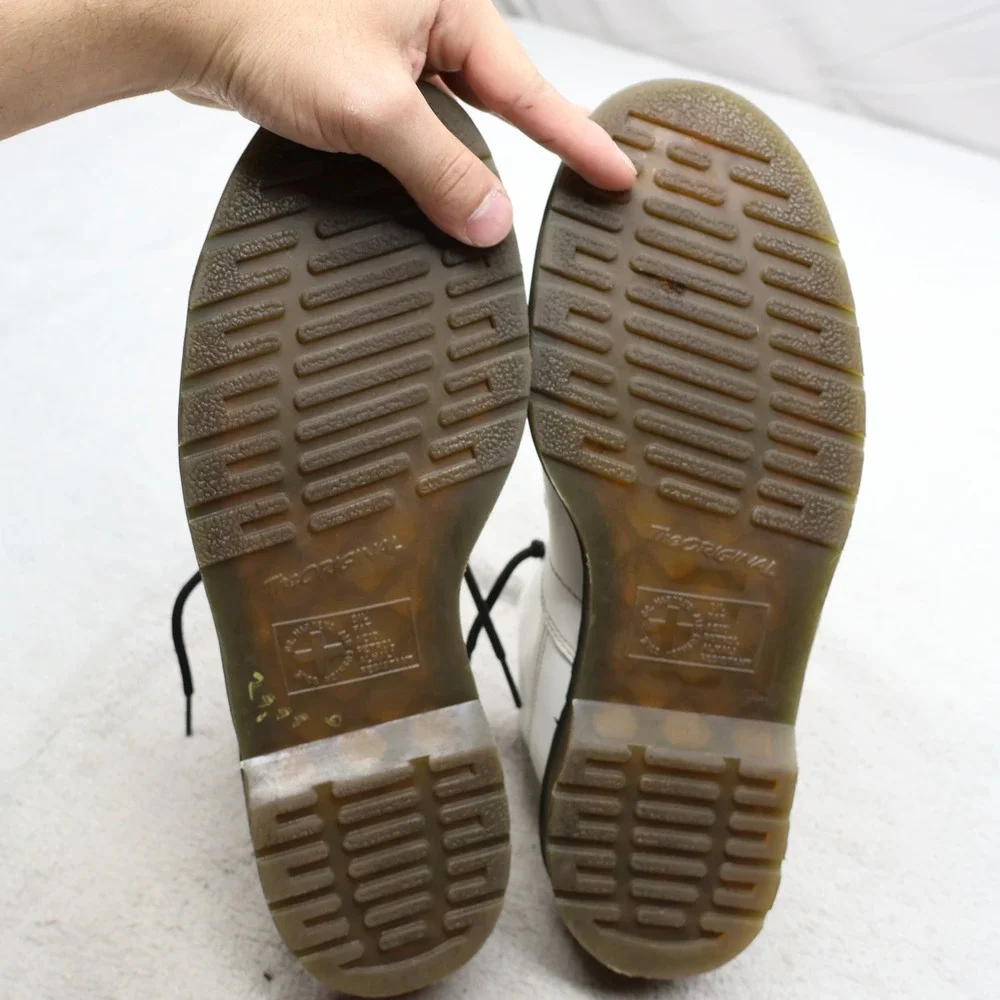 Dr. Martens Unisex M10 W11 Combat Boots White Church Ankle Lace Up Casual AW004
